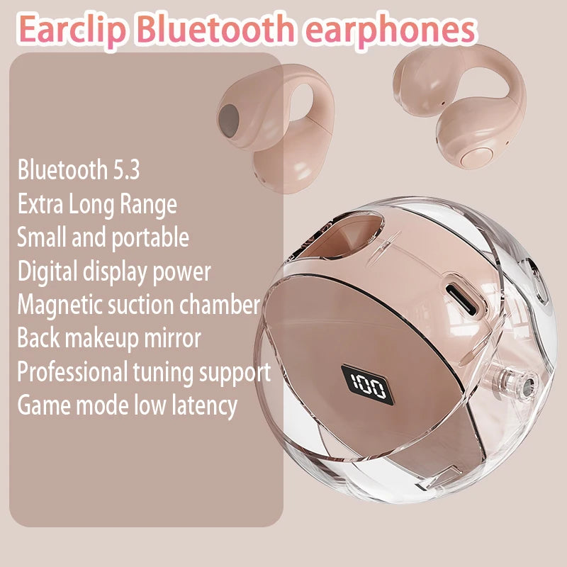 GlamTune TWS – Bluetooth Earclip with Mirror MP3