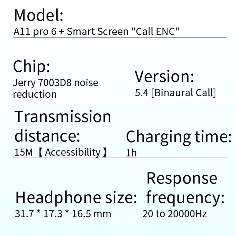 A11 Pro – Premium TWS Earbuds with ENC & LCD Display